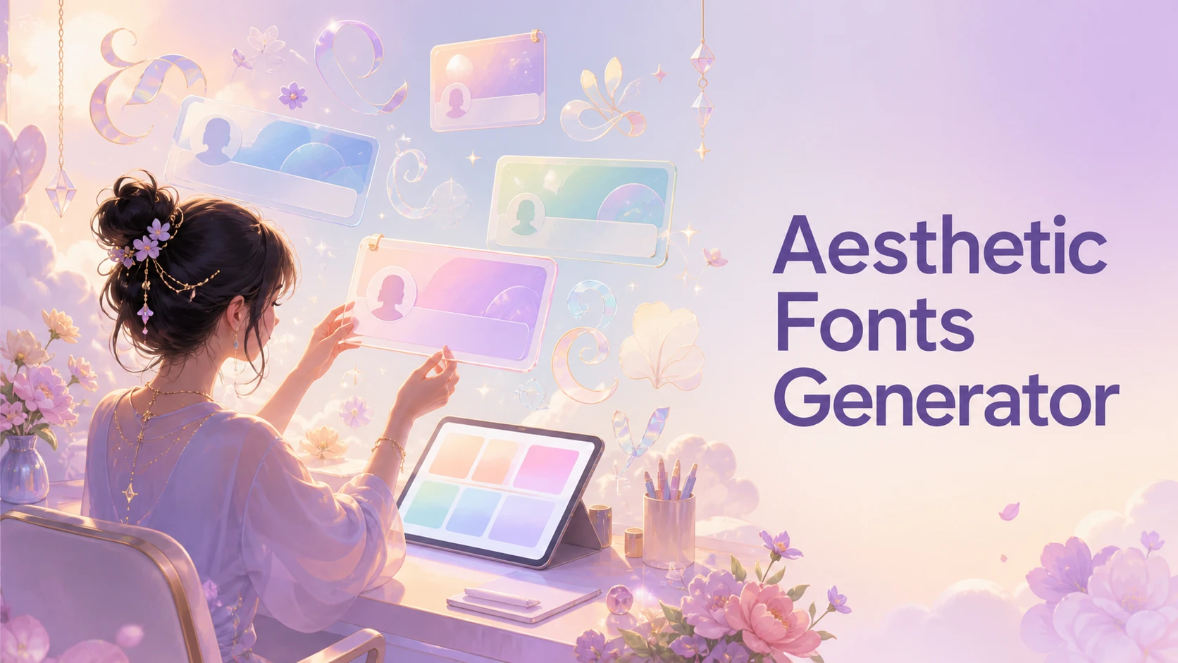Aesthetic Fonts Generator pastel typography artwork