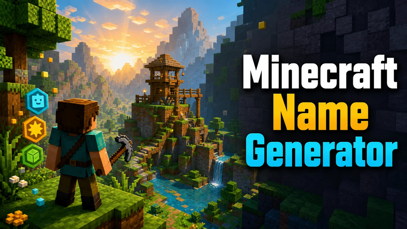 Minecraft Name Generator block-building artwork