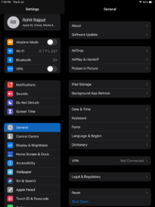 iPad Settings