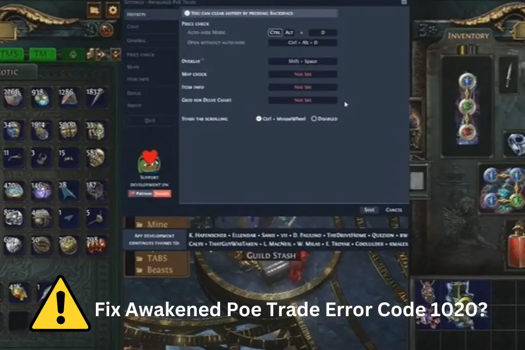 How to Fix Awakened Poe Trade Error Code 1020?